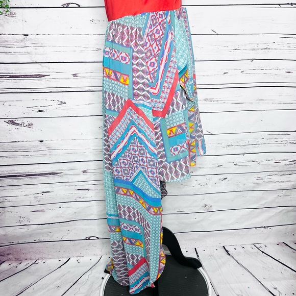 Do & Be Multicolor High Low Bohemian Summer Vacation Dress Size Large - Picture 4 of 7